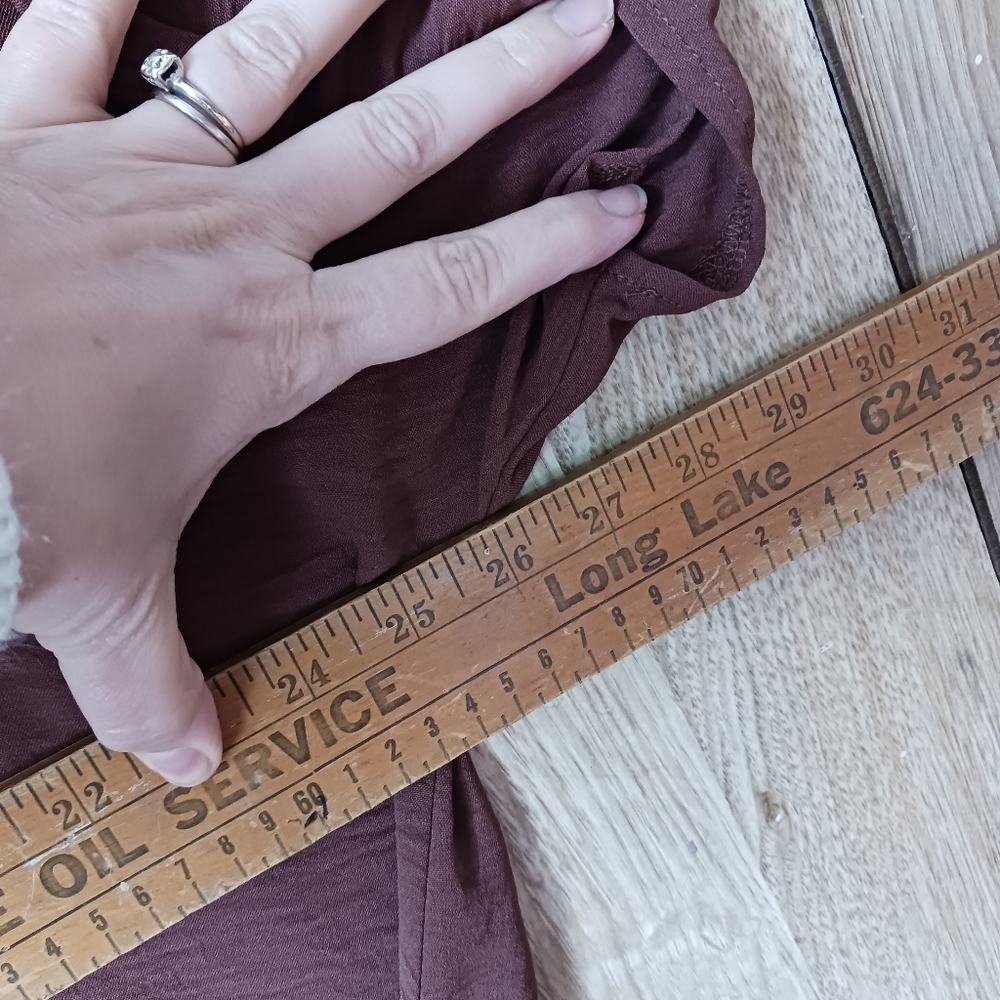 Shein Curve Chocolate Brown Bat Wing Crepe Blouse Size 3XL - Picture 9 of 10